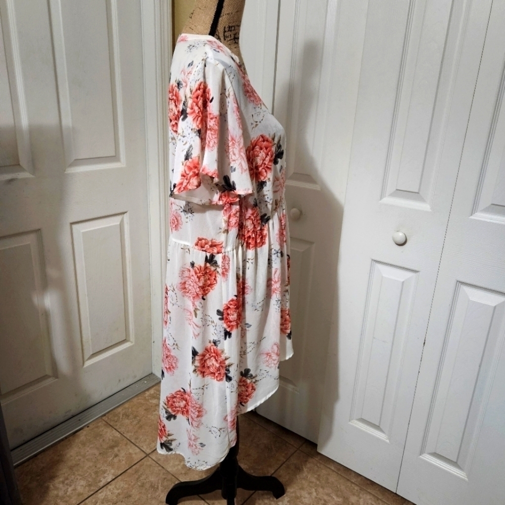 Torrid Lexie Babydoll Chiffon High-Low Sheer Floral Tunic Size 1 (1X) - Picture 8 of 13